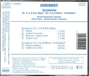 CD Franz Schubert: Symphonies No. 5 In B-Flat . No. 8 "Unfinished" 622245