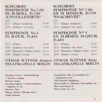 CD Franz Schubert: Symphony No.7 (No.8) In B Minor, D.759 "Unfinished" / Symphony No.5 In B-Flat Major, D.485 629409