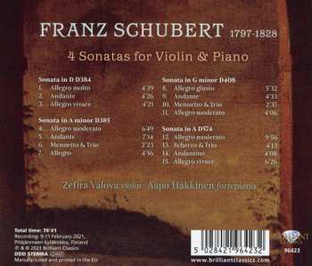 CD Franz Schubert: 4 Sonatas For Violin & Piano 613298