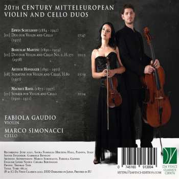 CD Bohuslav Martinů: 20th Century Mitteleuropean Violin And Cello Duos 648210