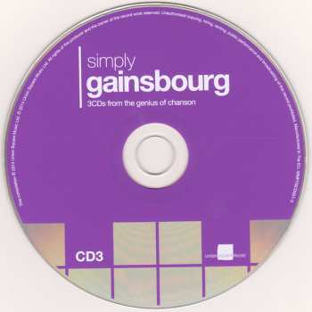 3CD/Box Set Serge Gainsbourg: Simply Gainsbourg (3 CDs From The Genius Of Chanson) 616242