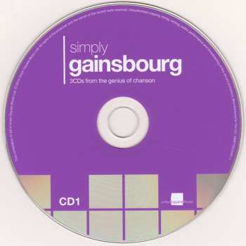 3CD/Box Set Serge Gainsbourg: Simply Gainsbourg (3 CDs From The Genius Of Chanson) 616242