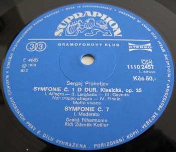 LP Sergei Prokofiev: Symfonie Č.1 D Dur "Klasická" / Symfonie Č.7 53135