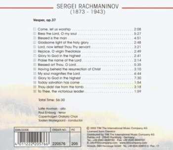 CD Sergei Vasilyevich Rachmaninoff: Vesper Opus 37 641392