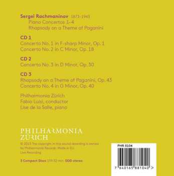 3CD Sergei Vasilyevich Rachmaninoff: Piano Concertos 1-4 / Rhapsody On A Theme Of Paganini 545094