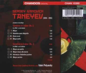 CD Sergey Ivanovich Taneyev: Symphony No. 1 In E Minor • Symphony No. 3 In D Minor 324461