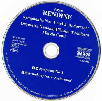 CD Marzio Conti: Symphonies Nos. 1 And 2 'Andorrana' 570134