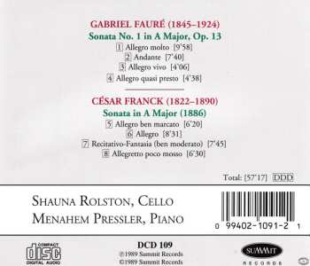 CD Shauna Rolston: Cello Sonatas: Faure, Franck 555541