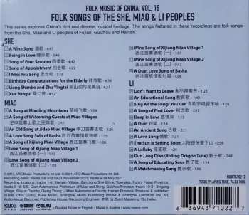 CD She: Folk Songs Of The She, Miao & Li Peoples 445864