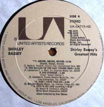 2LP Shirley Bassey: Shirley Bassey's Greatest Hits 636178