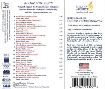 CD Sholom Secunda: Bay Mir Bistu Sheyn / Great Songs Of The Yiddish Stage, Volume 2 546897