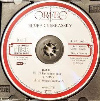 2CD Shura Cherkassky: Bach • Partita E-Moll • Brahms • Sonate Op. 5 • Chopin • Preludes Op.28 • Bennett • 5 Studien • Liszt • Polonaise No. 2 115434