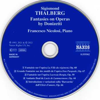 CD Sigismond Thalberg: Fantasies On Operas By Donizetti 325146