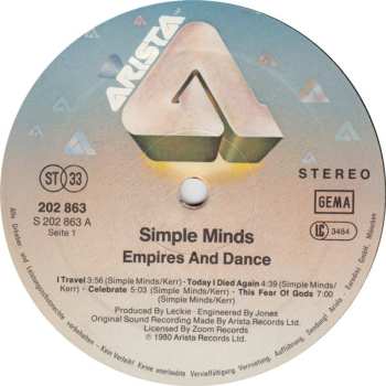 LP Simple Minds: Empires And Dance 652766