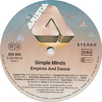 LP Simple Minds: Empires And Dance 652766