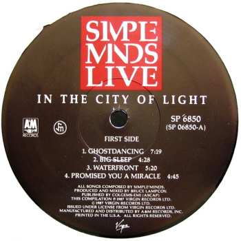 2LP Simple Minds: Live In The City Of Light 653423