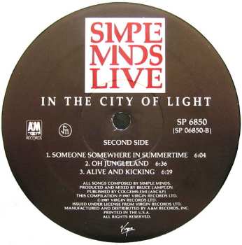 2LP Simple Minds: Live In The City Of Light 653423