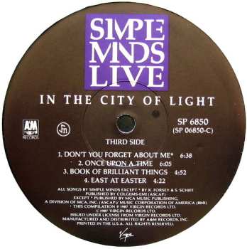 2LP Simple Minds: Live In The City Of Light 653423