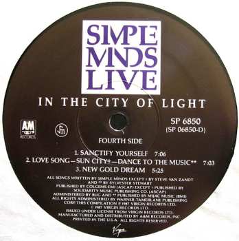 2LP Simple Minds: Live In The City Of Light 653423