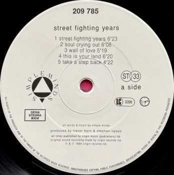 LP Simple Minds: Street Fighting Years 648740