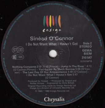 LP Sinéad O'Connor: I Do Not Want What I Haven't Got 188199