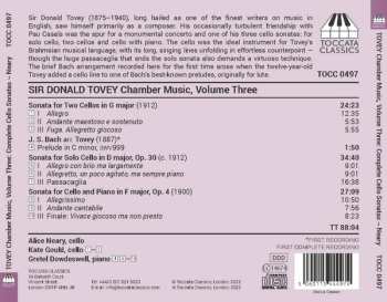 CD Sir Donald Francis Tovey: Chamber Music, Volume 3: The Complete Cello Sonatas 575978