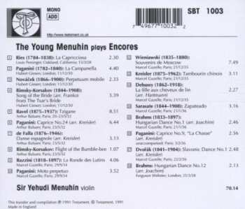 CD Yehudi Menuhin: The Young Menuhin Plays Encores 549170