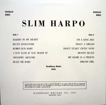 LP Slim Harpo: Sings "Raining In My Heart..." 566949