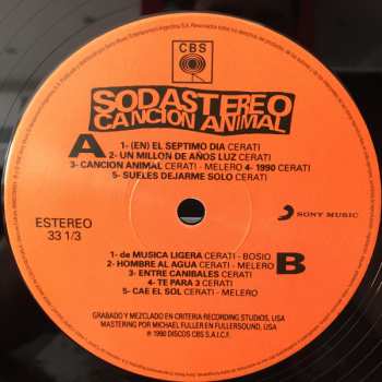 LP Soda Stereo: Canción Animal 644489