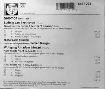 CD Solomon: Solomon - Beethoven: Piano Concerto No. 5, Mozart: Sonatas Nos.11&17 314615