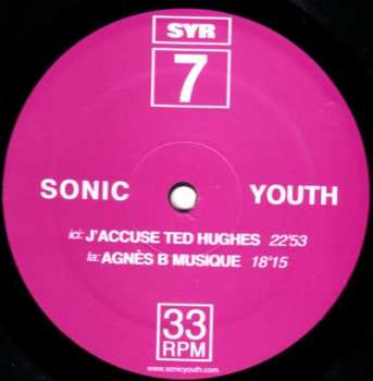 LP Sonic Youth: J'accuse Ted Hughes / Agnès B Musique 332027