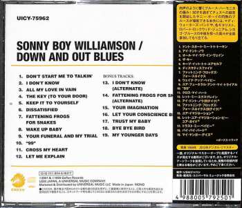 CD Sonny Boy Williamson: Down And Out Blues LTD 569062