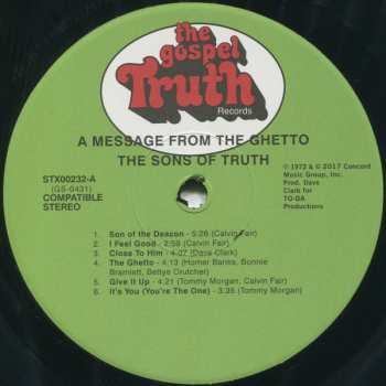 LP Sons Of Truth: A Message From The Ghetto 70457