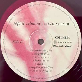 LP Sophie Zelmani: Love Affair CLR | NUM 564604