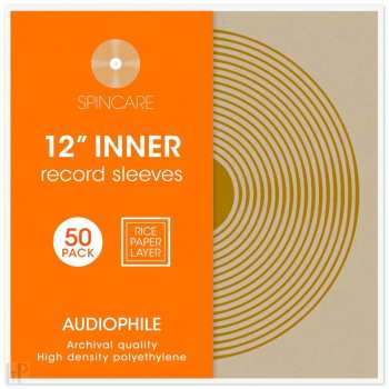 Audiotechnika Spincare Audiophile 12 Inch Inner Vinyl Record Sleeves - 50ks