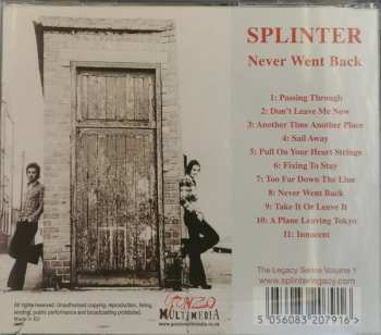 CD Splinter: Never Went Back - The Legacy Series Volume 1 552858