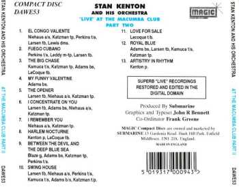 CD Stan Kenton And His Orchestra: Live At The Macumber Club: Part Two.1956 548127