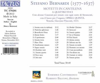 CD Stefano Bernardi: Motetti In Cantilena - Opera Quinta 334043