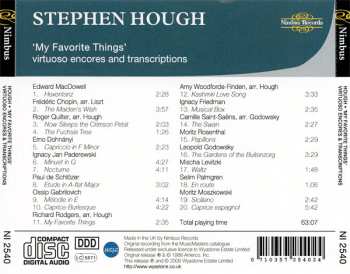 CD Stephen Hough: My Favorite Things: Virtuoso Encores & Transcriptions 552271