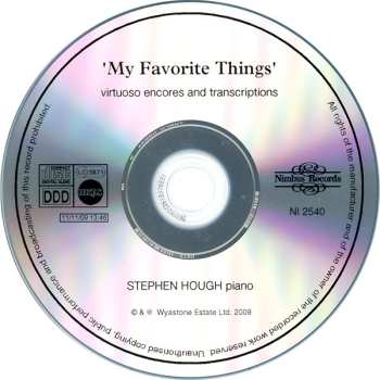 CD Stephen Hough: My Favorite Things: Virtuoso Encores & Transcriptions 552271