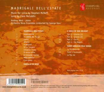 CD Stephen McNeff: Madrigali Dell'estate (Music For Voice By Stephen McNeff Sung By Clare McCaldin) 630929