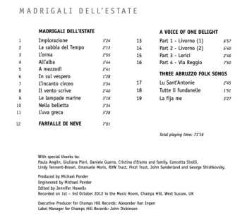 CD Stephen McNeff: Madrigali Dell'estate (Music For Voice By Stephen McNeff Sung By Clare McCaldin) 630929