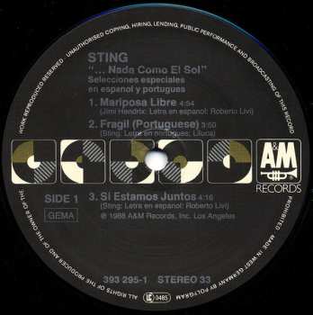 LP Sting: ...Nada Como El Sol (Selecciones Especiales En Espanol Y Portugues) 648720