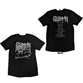 Merch Sum 41: Sum 41 Unisex T-shirt: Band Photo European Tour 2022 (back Print & Ex-tour) (small) S