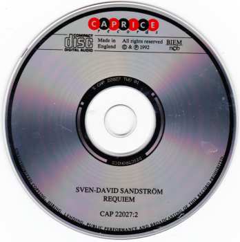 2CD Sven-David Sandström: Requiem: De Ur Alla Minnen Fallna 590831