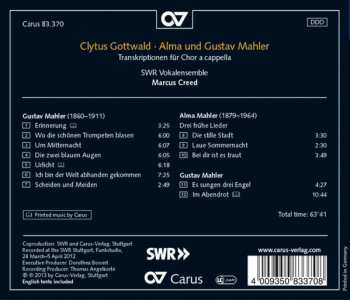 CD Marcus Creed: Clytus Gottwald: Alma Und Gustav Mahler Transkriptionen Für Chor A Capella 193480