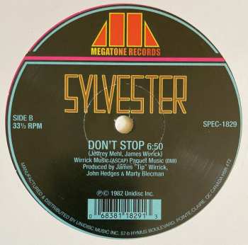 LP Sylvester: Do You Wanna Funk? / Don’t Stop  CLR 145308