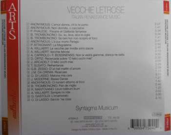 CD Syntagma Musicum: Vecchie Letrose - Italian Renaissance Musik Ayntagma Musicum 426555