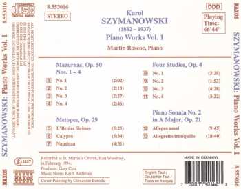 CD Karol Szymanowski: Piano Works Vol. 1 (Piano Sonata No. 2, Op. 21 / Mazurka, Op. 50 • Metopes, Op. 29 / Four Studies, Op. 4) 564631