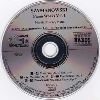 CD Karol Szymanowski: Piano Works Vol. 1 (Piano Sonata No. 2, Op. 21 / Mazurka, Op. 50 • Metopes, Op. 29 / Four Studies, Op. 4) 564631